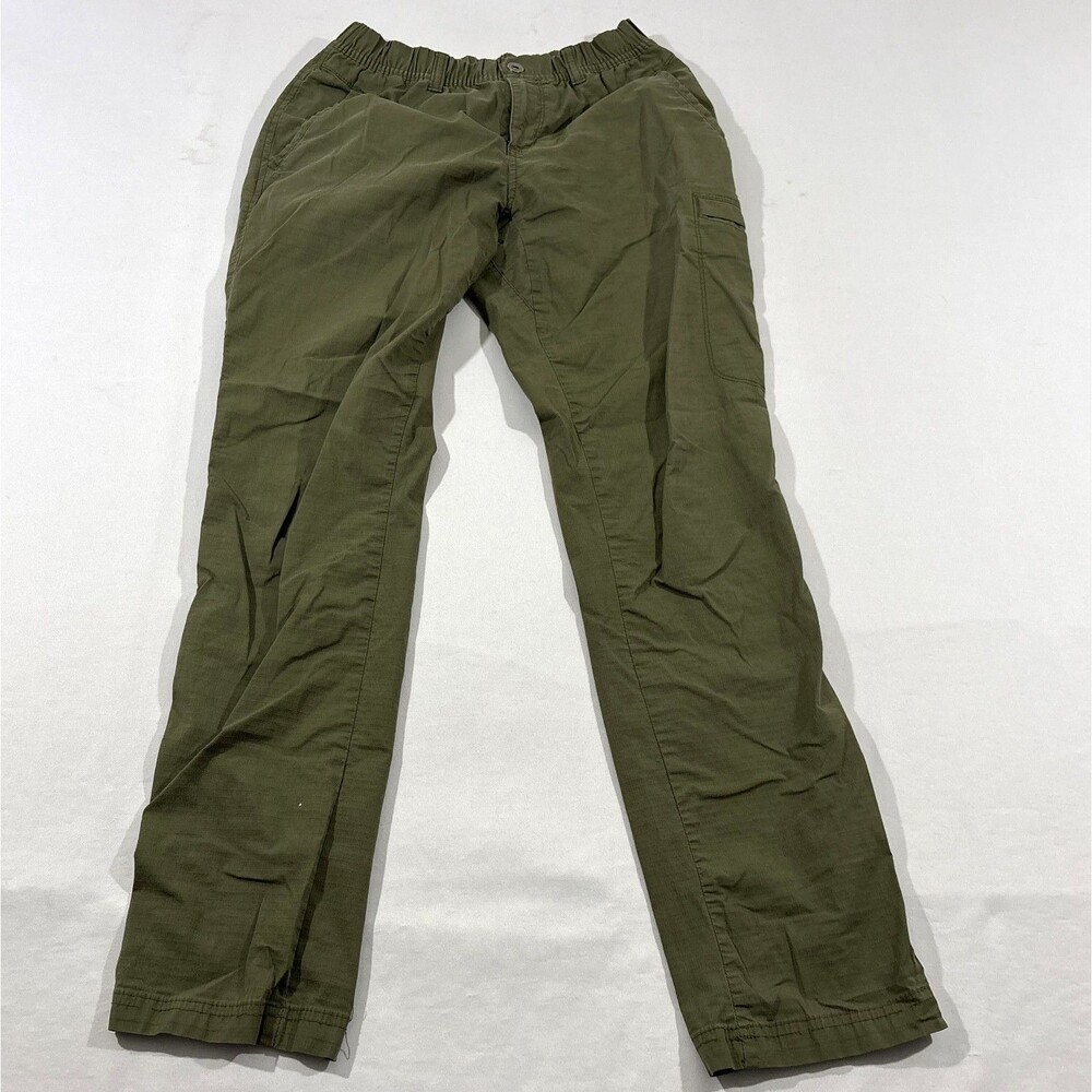 Prana Pant Green Hiking Organic Cotton Blend Stretch Outdoors Casual Womens Sz 4